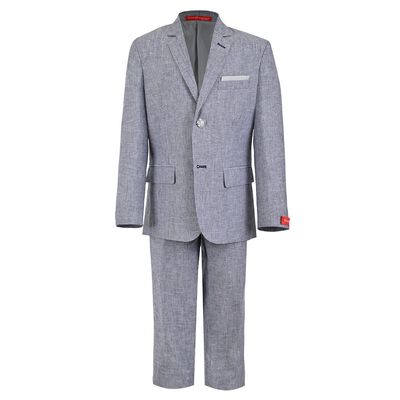 Traje Lino Rayas 2Pzas Azul Marino Para Ni&ntilde;o