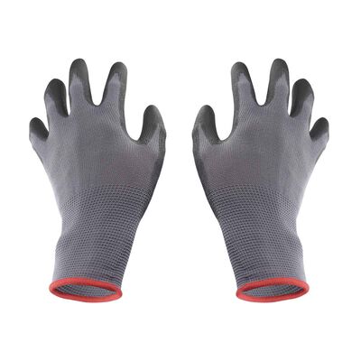 Guantes De  Nylon, Talla Med, Recubrimiento En Poliuretano
