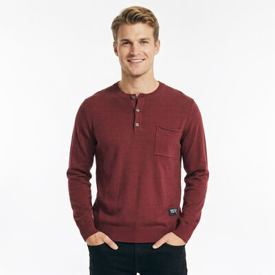 Su&eacute;ter Tejido Fino Rojo Nautica Cuello Redondo para Hombre