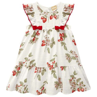 Vestido Fresas y Mo&ntilde;o Manga Corta Milon para Ni&ntilde;a