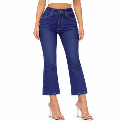 Jeans Pump Up Corte Flare Cropped Beronna Para Mujer Petite